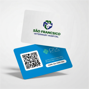 Placa Pix Hospital Veterinário São Francisco, Plaquinha de QR Code Personalizada