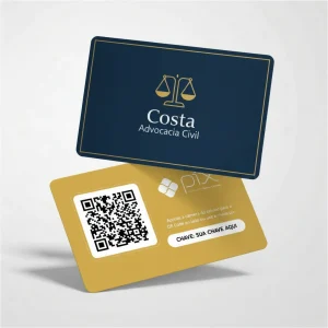 Placa Pix Personalizada Advogado Civil Costa Advocacia, Plaquinha QR Code Pix em Formato de Cartão