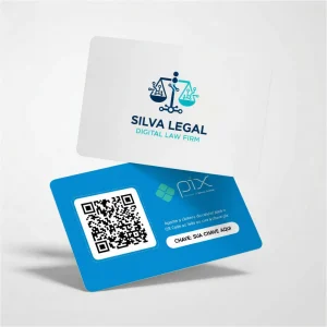 Placa Pix Personalizada Advogado Digital Silva Legal, Plaquinha QR Code Pix em Formato de Cartão