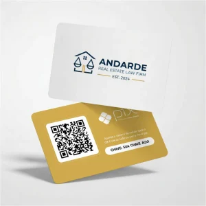 Placa Pix Personalizada Advogado Imobiliário Andrade Advocacia, Plaquinha QR Code Pix em Formato de Cartão