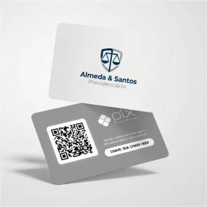Placa Pix Personalizada Advogado Previdenciário Almeida & Santos Plaquinha QR Code Pix em Formato de Cartão