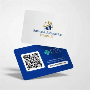 Placa Pix Personalizada Advogado Tributário Ramos & Advogados, Plaquinha QR Code Pix em Formato de Cartão