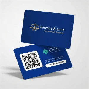 Placa Pix Personalizada Advogado de Família Ferreira & Lima, Plaquinha QR Code Pix em Formato de Cartão