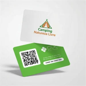 Placa Pix Personalizada Camping Natureza Livre, Plaquinha QR Code Pix em Formato de Cartão