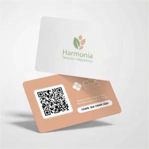 Placa Pix Personalizada Clínica Terapias Integrativas Harmonia, Plaquinha QR Code Pix em Formato de Cartão