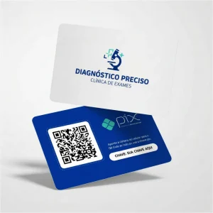 Placa Pix Personalizada Clínica de Exames Diagnóstico Preciso, Plaquinha QR Code Pix em Formato de Cartão