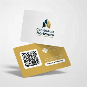 Placa Pix Personalizada Construtora Horizonte, Plaquinha QR Code Pix em Formato de Cartão