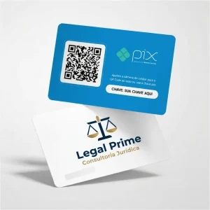 Placa Pix Personalizada Consultoria Jurídica Legal Prime, Plaquinha QR Code Pix em Formato de Cartão