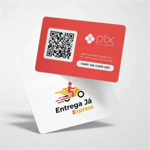 Placa Pix Personalizada Entregas Express Entrega Já, Plaquinha QR Code Pix em Formato de Cartão