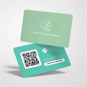 Placa Pix Personalizada Espaço Terapias Relaxar, Plaquinha QR Code Pix em Formato de Cartão