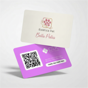 Placa Pix Personalizada Estética Pet Bella Patas, Plaquinha QR Code Pix em Formato de Cartão