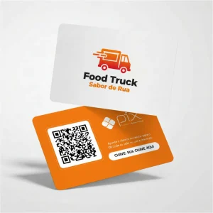 Placa Pix Personalizada Food Truck Sabor de Rua, Plaquinha Pix QR Code em Formato de Cartão