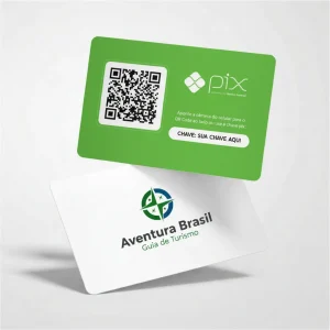 Placa Pix Personalizada Guia de Turismo Aventura Brasil, Plaquinha QR Code Pix em Formato de Cartão
