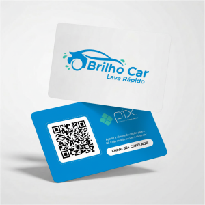 Placa Pix Personalizada Lava Rápido Brilho Car, Plaquinha QR Code Pix em Formato de Cartão