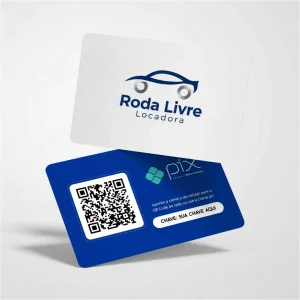 Placa Pix Personalizada Locadora de Veículos Roda Livre, Plaquinha QR Code Pix em Formato de Cartão