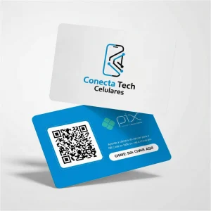 Placa Pix Personalizada Loja de Celulares Conecta Tech, Plaquinha QR Code Pix em Formato de Cartão