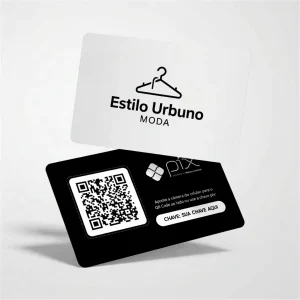Placa Pix Personalizada Loja de Roupas Estilo Urbano, Plaquinha QR Code Pix em Formato de Cartão