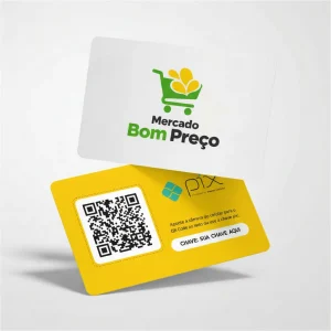 Placa Pix Personalizada Mercado Bom Preço, Plaquinha QR Code Pix em Formato de Cartão
