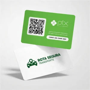 Placa Pix Personalizada Motorista de Aplicativo Rota Segura, Plaquinha QR Code Pix em Formato de Cartão