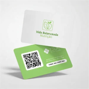 Placa Pix Personalizada Nutricionista Vida Balanceada, Plaquinha QR Code Pix em Formato de Cartão