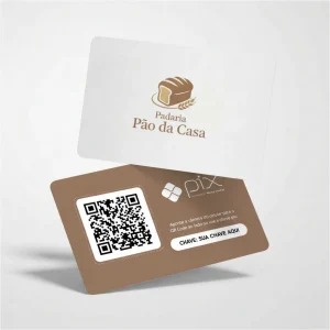 Placa Pix Personalizada Padaria Pão da Casa, Plaquinha QR Code Pix em Formato de Cartão