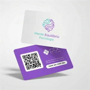 Placa Pix Personalizada Psicólogo Mente Equilíbrio, Plaquinha QR Code Pix em Formato de Cartão