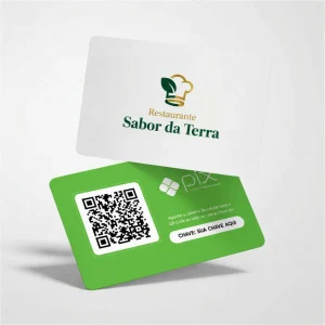 Placa Pix Personalizada Restaurante Sabor da Terra, Plaquinha QR Code Pix em Formato de Cartão