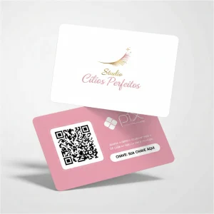 Placa Pix Personalizada Studio Cílios Perfeitos, Plaquinha Pix QR Code em Formato de Cartão
