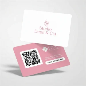 Placa Pix Personalizada Studio Depil & Cia, Plaquinha de Pix em Formato de Cartão