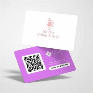 Placa Pix Personalizada Studio Unhas & Arte, Plaquinha de Pix em Formato de Cartão