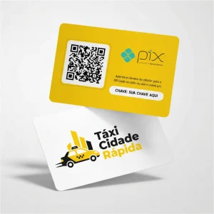 Placa Pix Personalizada Táxi Cidade Rápida, Plaquinha QR Code Pix em Formato de Cartão