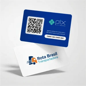 Placa Pix Personalizada Transportadora Rota Brasil, Plaquinha QR Code Pix em Formato de Cartão