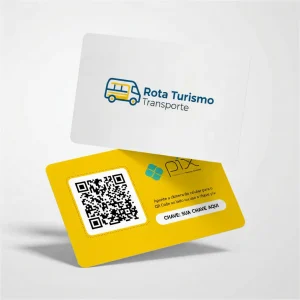 Placa Pix Personalizada Transporte Turístico Rota Turismo, Plaquinha QR Code Pix em Formato de Cartão