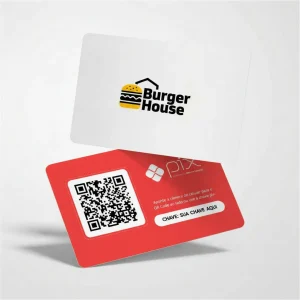 Plaquinha Pix QR Code Hamburgueria Burger House, Placa Pix Personalizada em Formato de Cartão