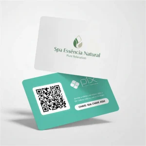 Plaquinha Pix Spa Essência Natural, Placa QR Code Pix em Formato de Cartão